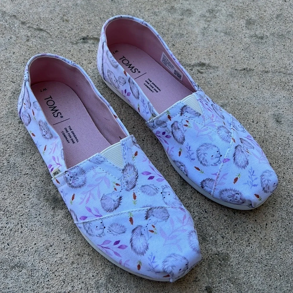 Toms Women's Happy HedgeHogs Alpargata Slip on Loafer Shoes Women's Size 7